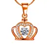 Collar con colgante elegante de corona de piedra blanca con microincrustaciones de moda, temperamento delicado y característico, joyería que combina con todo, venta al por mayor