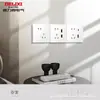 Panel de enchufe e interruptor Delixi placa grande cinco orificios pared aire acondicionado con lámpara tipo 86 16 A instalación empotrada 501 blanco
