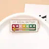 Broche Emoticon de Bateria da Moda com Emoticon Deslizante Gerenciamento Social Broche de Energia Conversor de Humor Broche de Metal