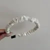 Diadema Plisada de Malla Francesa con Perlas 2025 Verano Nuevo Diseño de Nicho Diadema Femenina Accesorios para el Cabello