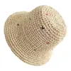 Sombrero de Paja Plegable de Verano Transpirable para Playa Dulce Sombrero de Paja para Mujer Estilo Japonés Sombrero de Protección Solar para Salidas