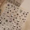 Moji Sweet Cool Pegatinas para Uñas Corazón Estrella Negro y Plateado M-1484 Estilo Chica Dulce Triste Blanco y Negro Pegatinas para Uñas Corazón Florales
