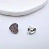 Fecho de Coração em Cobre Banhado a Ouro com Microincrustação de Zircônia Pulseira com Contas de Cristal Fecho de Ponta Acessórios para Joias DIY