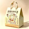 Bolsas isolantes para bolo em TNT à pronta entrega, bolsas isolantes para delivery de milk tea e churrasco, sacolas de embalagem descartáveis de papel alumínio com alças
