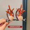 Acessórios de Cabelo de Natal Estilo Floresta Presépio Grampo de Cabelo Orelhas de Galho Fofas para Crianças Acessórios de Tiara Pequenos Grampos Acessórios de Cabelo