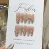 Uñas Portátiles Estilo Diosa de la Atmósfera [Gu] Hija de Deseo Puro Color Champagne Explosivo Diamante de Zirconia Ojo de Gato Sonrisa