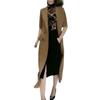 9720 Da Ai Mei Yuan 2025 Nueva Moda Caqui Gabardina Larga para Mujer Adelgazante Ropa Exterior Trendy