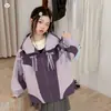 Cortavientos con Lazos para Niñas 2026 Nuevo Estilo Otoño Chaqueta con Capucha de Bloques de Color para Niños Mayores, Ropa Exterior a Prueba de Viento para Niños