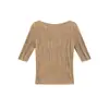 Tienda Insignia Shanghai Danong/Primavera 2026 100% Lana Pura Hilo 48 Jacquard Camiseta con Cuello para Mujer Corte Ajustado Corta