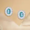 Pendientes S925 Plata de Ley Tachuelas para Oreja Pendientes con Piedra Principal Paraiba Joyería de Joyas de Piedras Preciosas de Colores de Lujo de Gama Alta de Nicho para Mujeres