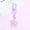 Chaveiro Transparente Sakura Fresca Colorido Pingente Fofo Corrente para Celular Bolsa Boneca Pequeno Ornamento Ponto Venda Atacado