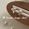 Pendientes Oceánicos Dongdaemun Coreanos Plata de Ley S925 Estilo AB Estrella de Mar Concha Aguamarina Perla Pendientes de Botón Estilo Dulce