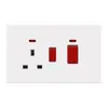 Tipo 86 Estándar Europeo Estándar Británico Enchufe Británico de 13A Piel Blanca Tipo 146 Panel de Enchufe de Interruptor para Cocina Exclusivamente para Exportación