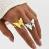 Anillos con un Toque de Lujo de Nicho, Empaque de Joyería Estilo Ins de Lujo Ligero, Joyería Fina para Mujer con Diseño de Mariposa Lisa, Venta al por Mayor Transfronteriza de Verano