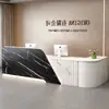 Mostrador de recepción de empresa de estilo chino nuevo, mostrador de recepción, caja registradora, mostrador de vestíbulo, escritorio de oficina pequeño, moderno y sencillo para tienda