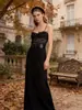 Comércio Exterior Transfronteiriço 2026 Primavera Nova Moda Europeia e Americana Cetim Sexy Slim-Fit Decote V Renda Patchwork Alça Fina Vestido