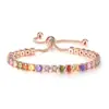 Xiyin Moda Joyería de Plata Popular Circonita de Cristal al por Mayor Completo de Diamante Aliexpress Pulsera de Tenis para Mujer 4mm Colorido