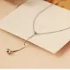 Collar Sencillo con Borla Lanlan para Mujer, Moda Minimalista, Estilo Genial, Cadena para Clavícula de Plata S925 Celebridad de Internet, Cadena para el Cuello Versátil