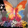 Decoración de ventana de exhibición de flores artificiales de mariposa gigante, soporte de mariposa floral, flor decorativa para accesorios de fotos y exhibición