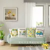 Juego de Cuatro Fundas de Almohada de Lino con Tema Floral de Primavera Amazon Comercio Exterior Fundas de Almohada Transfronterizas Decoración de Sofá