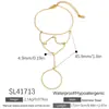 Pulseira de Aço Inoxidável Estilo Novo Transfronteiriça, Personalizada, Fashion, Simples, Empilhável, Cravejada com Zircônia, Joia de Mão Banhada a Ouro 18K para Mulheres