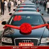 Decoración de Coche de Boda con Flores de Hortensia Rojas Grandes, Vehículo Principal de Boda, Flotilla de Coches de Boda, Conjunto de Arreglo Floral, Entrega de Coche Nuevo