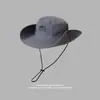 Chapéu de Pescador de Proteção Solar para Uso Externo no Verão para Homens e Mulheres, Aba Larga, Protetor Solar, Respirável, Chapéu para Montanhismo e Pesca, UPF50+, Versão Bordada