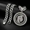 Novo pingente de letra B giratório personalizado transfronteiriço europeu e americano, liga cheia de diamantes, acessório de colar masculino estilo hip-hop