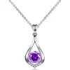 Colgante de Moissanita Grado D con Diamante de Alto Carbono en Forma de Pera Gota de Agua Super Flash Chapado en Platino pt950 Micro-incrustado Ocho Corazones y Ocho Flechas Collar
