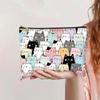 Bolsa de Maquillaje Vintage para Gatos de Venta Caliente Transfronteriza Lona con Cremallera Gran Capacidad Estuche para Lápices Almacenamiento de Cosméticos Bolsa Lavable a Mano