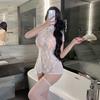 Paixão Vermelha Estilo Country Lingerie Sexy Cheongsam Clássico de Renda Roupa de Dormir Tentação Paixão Cama Pura Paixão Roupão 2704