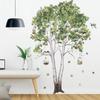 Pegatinas de pared de fondo para el hogar con plantas verdes frescas de verano, decoración para sala de estar y dormitorio, pegatinas autoadhesivas AY10292 Abedul