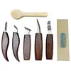 Juego de 10 piezas nogal cromo vanadio acero cuchillo de tallar corte cuchillo de madera raspado cuchillo de madera cuchillo cuchara traje de tallado para carpintería