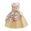 Vestido infantil de Amazon con estampado sin mangas de tela forjada para fiesta de cumpleaños con lazo estilo pastoral vestido infantil