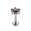 Pendientes de Titanio F136 Grado Implante Zirconio Cereza Clavos para Hélice Oído Aleación de Titanio G23 Aleación de Cobre Joyería para Piercing de Labio