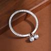 Ciervo Dorado Rey Pie Plata Vintage Viejo Cuadrado Sólido Pez Pequeño Ji Elefante Bola Exquisita Apertura Pulsera de Plata de Ley 999 para Mujeres