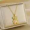 Nuevo producto transfronterizo: Cadena de clavícula elegante y versátil de lujo ligero con incrustaciones de microdiamantes, collar de acero de titanio, accesorio de joyería que no se decolora