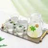 Conjunto de Vidro para Água de Alta Qualidade Recomendado por Celebridades da Internet para Uso Doméstico na Sala de Estar, Copo de Água de Luxo Leve com Alça, Combinação de Bule de Água, Jarra para Água Fria