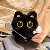 Nuevo Muñeco Gatito Negro Colgante de Bádminton Soporte de Pelota Colgante Exclusivo para Muñeco Llavero de Pareja