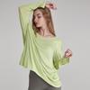 Blusa de yoga Ningbo Anjiu para mujer, suelta, con espalda hermosa, estilo europeo y americano, sexy, suave, cómoda y ligera.