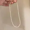 Colar de Contas de Concha Lua Branca para Mulheres, Branco Liso Minimalista, Design de Nicho com Sensação de Luxo, Colar em Camadas para Clavícula