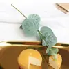 Folhas de Dinheiro Artificiais, Galhos Simulados com Folhas, Folhas Verdes Falsas Decorativas, Arranjos de Galhos, Folhagem Verde Artificial de Eucalipto