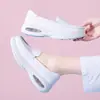 Sapatos de enfermeira com amortecimento a ar femininos outono e inverno couro sola grossa antiderrapante plano sola macia respirável trabalho sapatos médicos uma geração de cabelo
