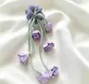 Elástico de Cabelo Flor de Lírio do Vale para Meninas, Acessório de Cabelo Estilo Fada com Fita de Borla de Alta Qualidade, Corda de Cabelo para Rabo de Cavalo