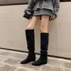 Primeiro Encontro Temporada Retrô Maillard Botas Acima do Joelho Femininas 2026 Novo Estilo Super Bonitas Aumento de Altura Oculto Pessoas Baixas Botas Desleixadas