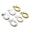 Cobre Chapado en Oro de 18 Quilates Color que Conserva el Color Colgante Abierto Broche Universal Conector para Collares de Perlas Pulseras Broche de Joyería de Terciopelo de Jade