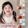 Pinza para el Cabello de Niña con Lazo de Cinta de Orejas de Conejo y Perlas, Accesorio para el Cabello Juguetón y Versátil con Cinta de Gasa