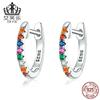 Ivor cross-border supply moda brincos de prata esterlina arco-íris brincos de zircônia S925 brincos de três cores s925 spot