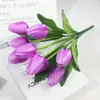 9 ramos de tulipanes artificiales para paisajismo, vegetación, arreglos florales, decoración del hogar, bodas y hoteles