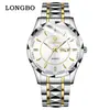 Reloj de cuarzo para hombre marca Longbo, reloj casual simple para parejas, reloj impermeable para hombre